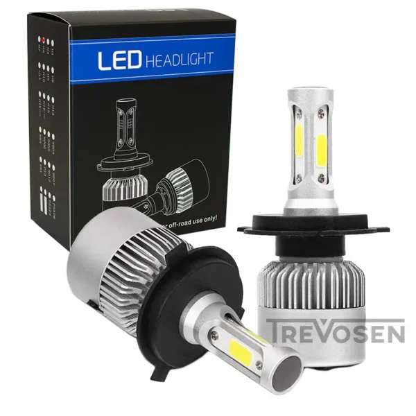 LED-polttimot H4 6500K S2 COB (2 kpl)
