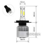 LED-polttimot H4 6500K S2 COB (2 kpl)