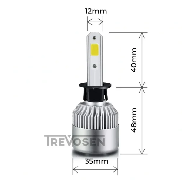 LED-polttimot H1 6500K COB (2 kpl)