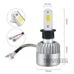 LED-polttimot H3 6500K S2 COB (2 kpl)