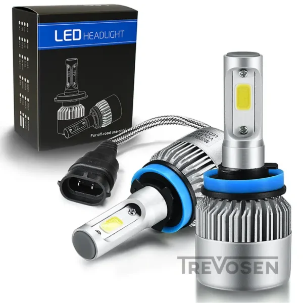 LED-polttimot H8 H9 H11 6500K S2 COB (2 kpl)
