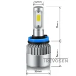 LED-polttimot H8 H9 H11 6500K S2 COB (2 kpl)