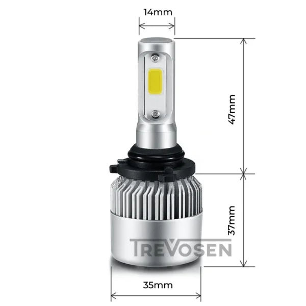 LED-polttimot HB4 9006 6500K S2 COB (2 kpl)