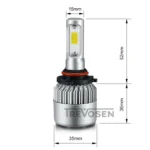 LED-polttimot HB3 9005 H10 6500K S2 COB (2 kpl)