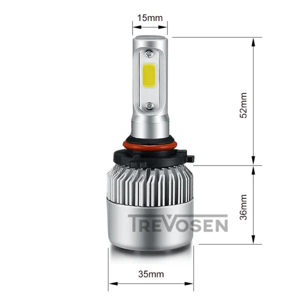 LED-polttimot HB3 9005 H10 6500K S2 COB (2 kpl)