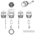 BI-LED-sumuvaloprojektorit 2″ 36W 46W 3 väriä (2 kpl)